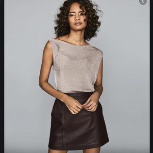 REISS -Draped knitted TOP Silver Grey Size M